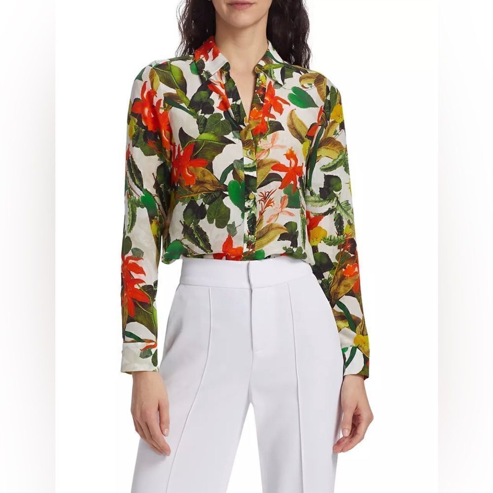 Alice + Olivia Silk Button-Down Shirt size S